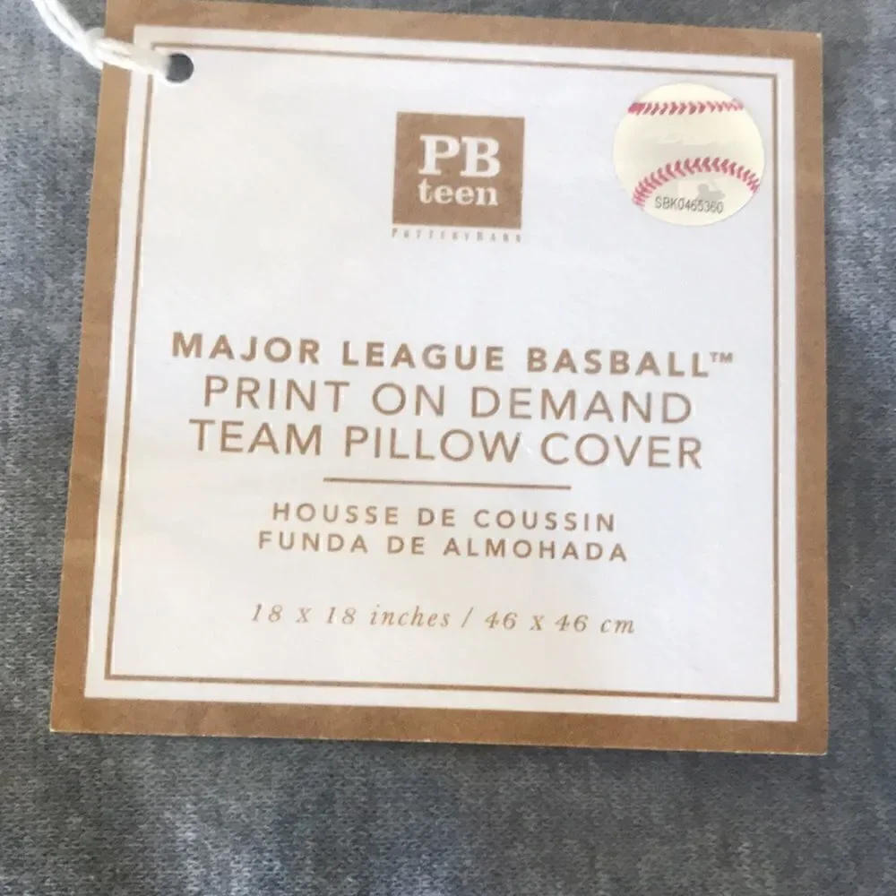 Pottery barn teen major league baseball print on demand team pillow cover